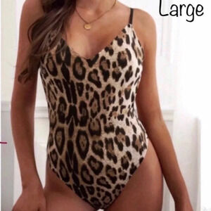 Leopard Print Bodysuit Teddy Lingerie. New. Size‎ Large